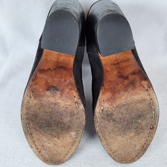 Rag & Bone Womens Newbury Bootie Size 7 Black Suede Heels Zip Grunge Distressed - Picture 11 of 11